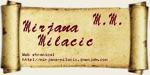 Mirjana Milačić vizit kartica